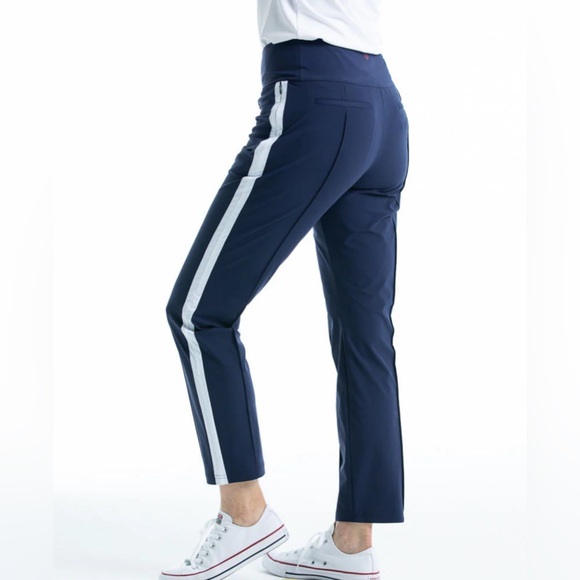 Kinona Pants - Kinona Tailored Track Golf‎ Pant. Black with neon yellow trim XS